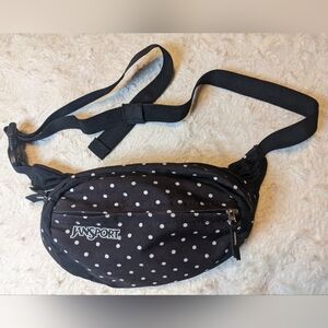 JanSport Brown and White Polka Dot Belt Bag